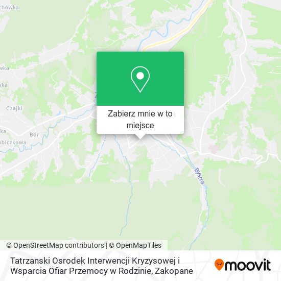 Mapa Tatrzanski Osrodek Interwencji Kryzysowej i Wsparcia Ofiar Przemocy w Rodzinie