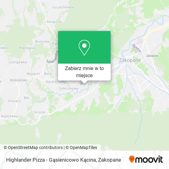 Mapa Highlander Pizza - Gąsienicowo Kącina