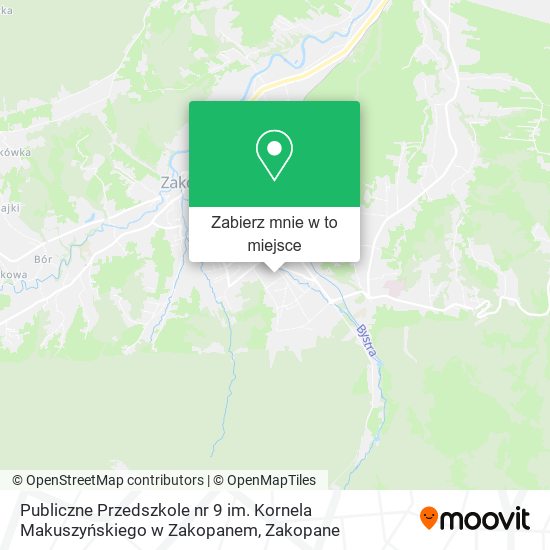 Mapa Publiczne Przedszkole nr 9 im. Kornela Makuszyńskiego w Zakopanem