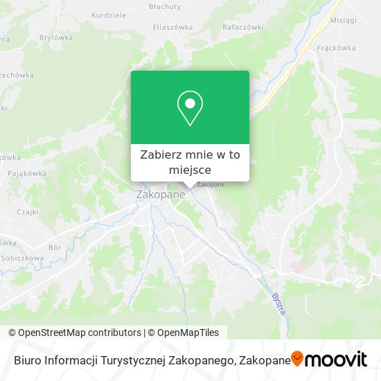Mapa Biuro Informacji Turystycznej Zakopanego
