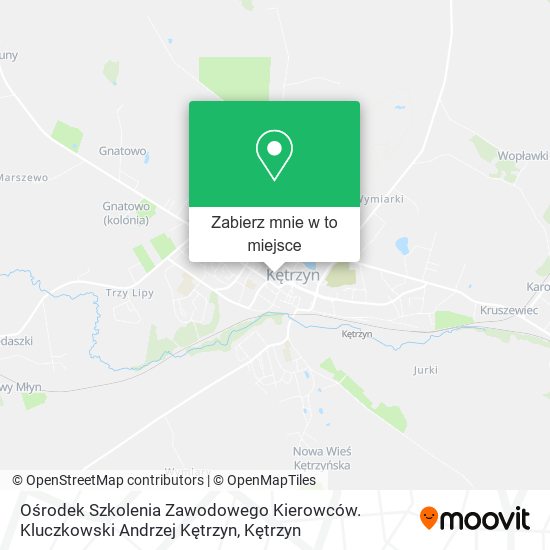 Mapa Ośrodek Szkolenia Zawodowego Kierowców. Kluczkowski Andrzej Kętrzyn