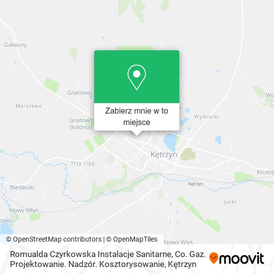 Mapa Romualda Czyrkowska Instalacje Sanitarne, Co. Gaz. Projektowanie. Nadzór. Kosztorysowanie