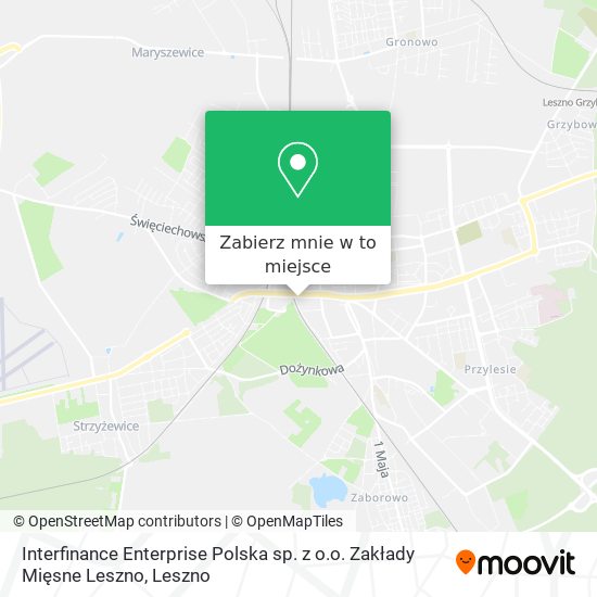 Mapa Interfinance Enterprise Polska sp. z o.o. Zakłady Mięsne Leszno