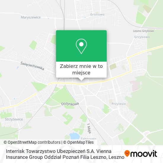 Mapa Interrisk Towarzystwo Ubezpieczeń S.A. Vienna Insurance Group Oddział Poznań Filia Leszno