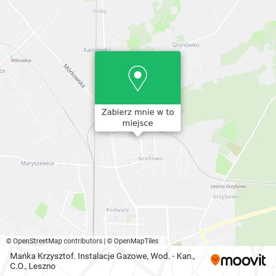 Mapa Mańka Krzysztof. Instalacje Gazowe, Wod. - Kan., C.O.