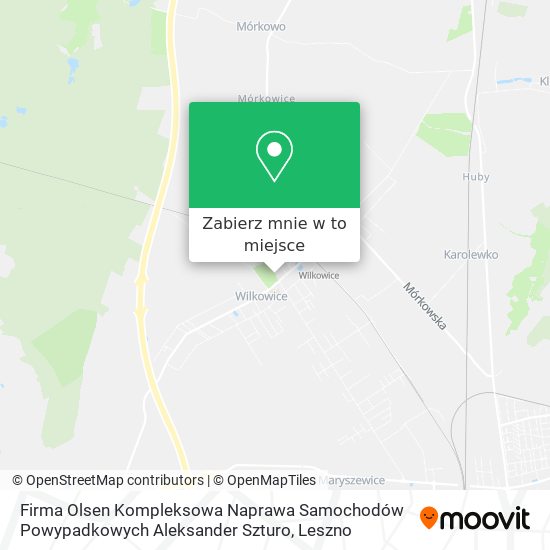 Mapa Firma Olsen Kompleksowa Naprawa Samochodów Powypadkowych Aleksander Szturo