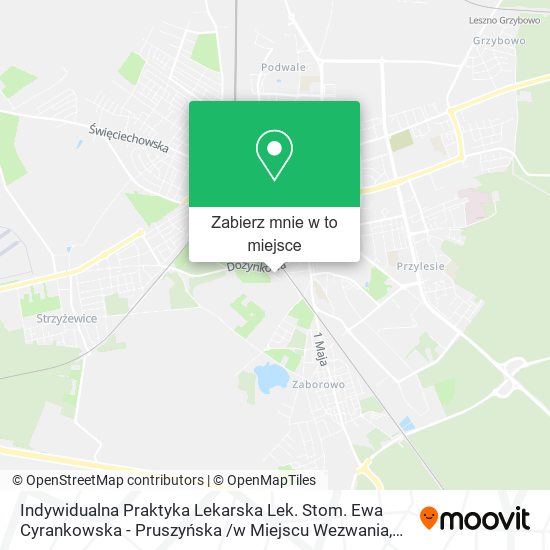 Mapa Indywidualna Praktyka Lekarska Lek. Stom. Ewa Cyrankowska - Pruszyńska /w Miejscu Wezwania