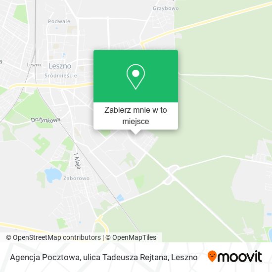 Mapa Agencja Pocztowa, ulica Tadeusza Rejtana