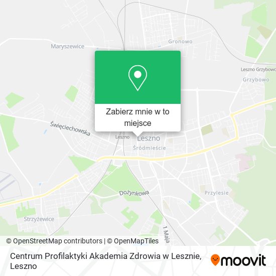 Mapa Centrum Profilaktyki Akademia Zdrowia w Lesznie