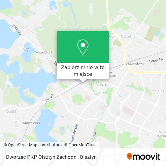 Mapa Dworzec PKP Olsztyn Zachodni