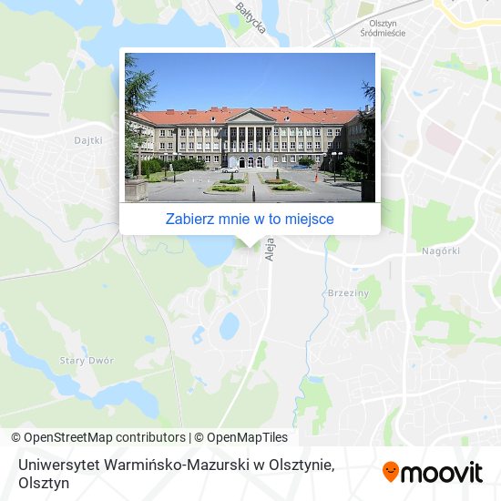 Mapa Uniwersytet Warmińsko-Mazurski w Olsztynie