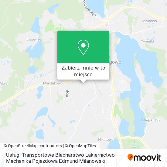 Mapa Usługi Transportowe Blacharstwo Lakiernictwo Mechanika Pojazdowa Edmund Milanowski