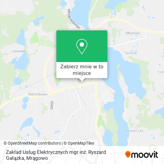 Mapa Zakład Usług Elektrycznych mgr inż. Ryszard Gałązka
