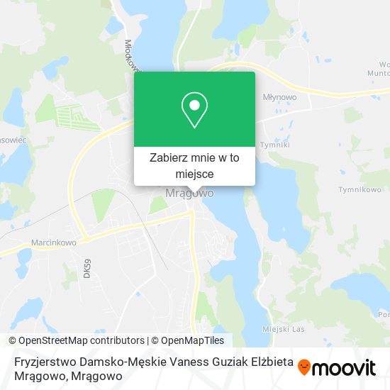 Mapa Fryzjerstwo Damsko-Męskie Vaness Guziak Elżbieta Mrągowo