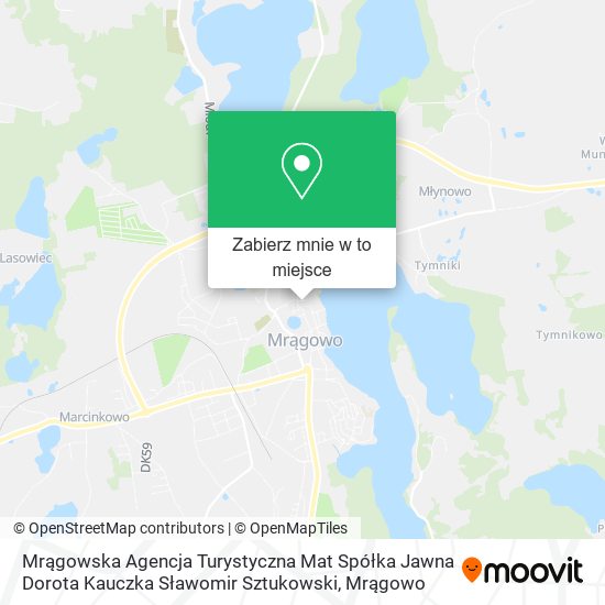 Mapa Mrągowska Agencja Turystyczna Mat Spółka Jawna Dorota Kauczka Sławomir Sztukowski