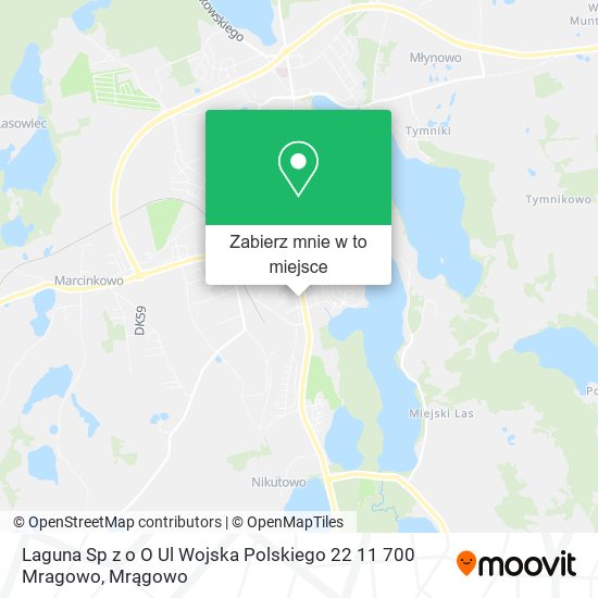 Mapa Laguna Sp z o O Ul Wojska Polskiego 22 11 700 Mragowo