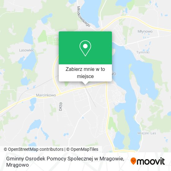 Mapa Gminny Osrodek Pomocy Spolecznej w Mragowie