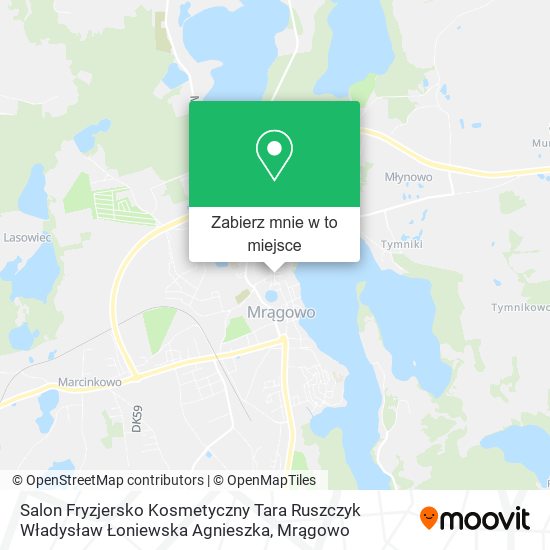Mapa Salon Fryzjersko Kosmetyczny Tara Ruszczyk Władysław Łoniewska Agnieszka