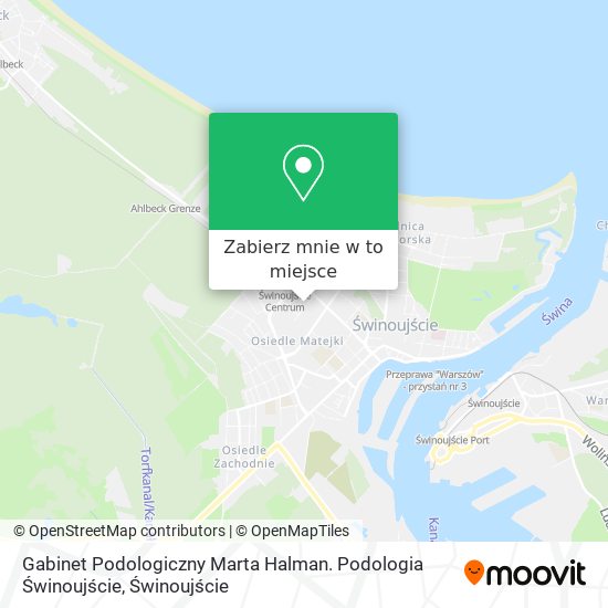 Mapa Gabinet Podologiczny Marta Halman. Podologia Świnoujście