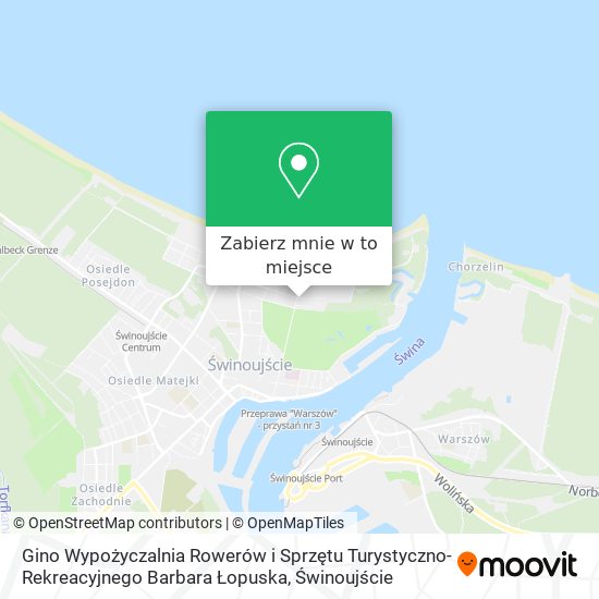 Mapa Gino Wypożyczalnia Rowerów i Sprzętu Turystyczno-Rekreacyjnego Barbara Łopuska