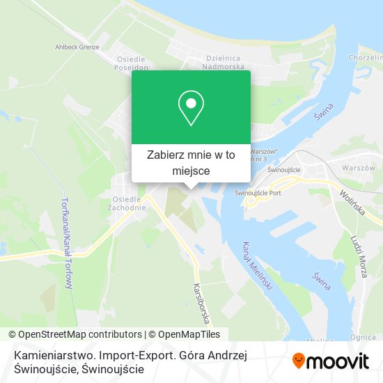 Mapa Kamieniarstwo. Import-Export. Góra Andrzej Świnoujście