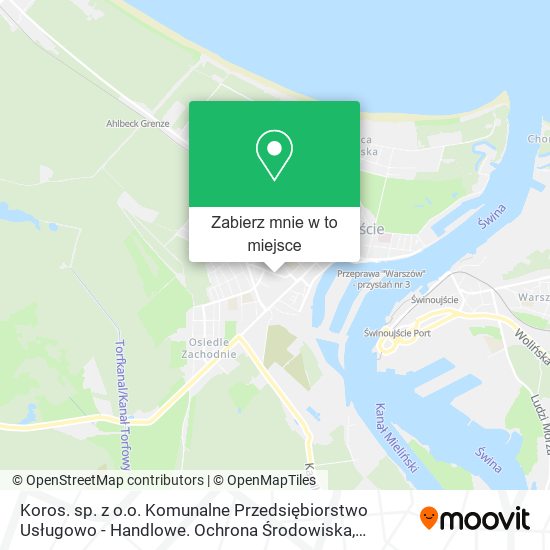 Mapa Koros. sp. z o.o. Komunalne Przedsiębiorstwo Usługowo - Handlowe. Ochrona Środowiska