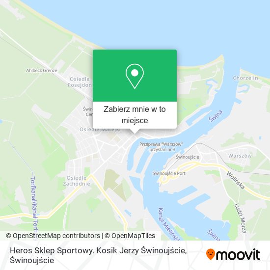 Mapa Heros Sklep Sportowy. Kosik Jerzy Świnoujście