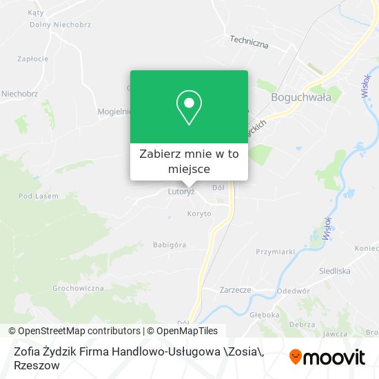 Mapa Zofia Żydzik Firma Handlowo-Usługowa \Zosia\