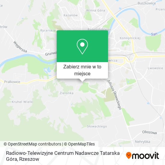 Mapa Radiowo-Telewizyjne Centrum Nadawcze Tatarska Góra