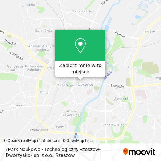 Mapa /Park Naukowo - Technologiczny Rzeszów-Dworzysko/ sp. z o.o.