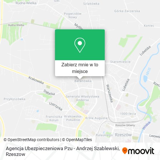 Mapa Agencja Ubezpieczeniowa Pzu - Andrzej Szablewski