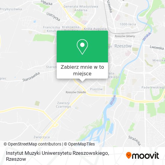 Mapa Instytut Muzyki Uniwersytetu Rzeszowskiego