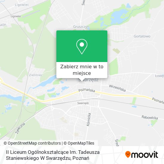Mapa II Liceum Ogólnokształcące Im. Tadeusza Staniewskiego W Swarzędzu