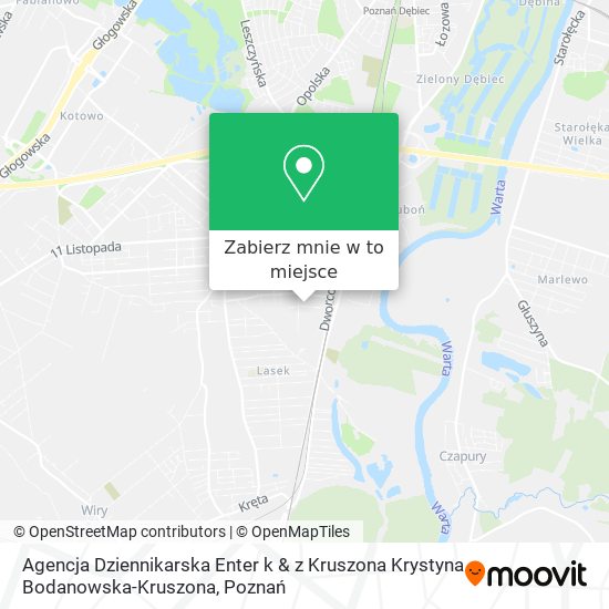 Mapa Agencja Dziennikarska Enter k & z Kruszona Krystyna Bodanowska-Kruszona