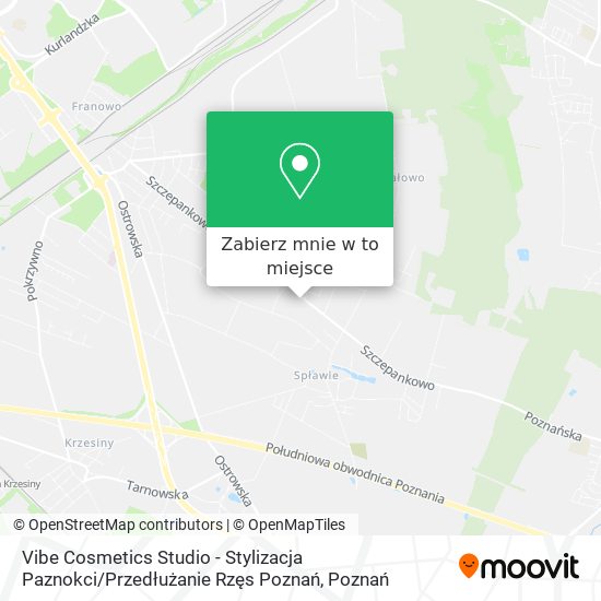 Mapa Vibe Cosmetics Studio - Stylizacja Paznokci / Przedłużanie Rzęs Poznań