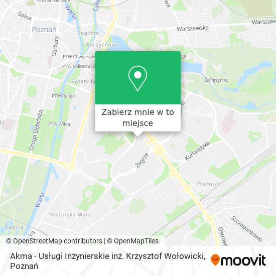 Mapa Akma - Usługi Inżynierskie inż. Krzysztof Wołowicki