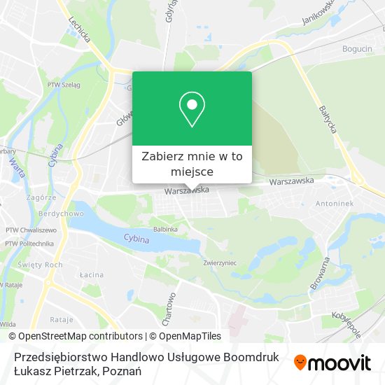 Mapa Przedsiębiorstwo Handlowo Usługowe Boomdruk Łukasz Pietrzak