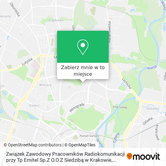 Mapa Związek Zawodowy Pracowników Radiokomunikacji przy Tp Emitel Sp.Z O.O.Z Siedzibą w Krakowie