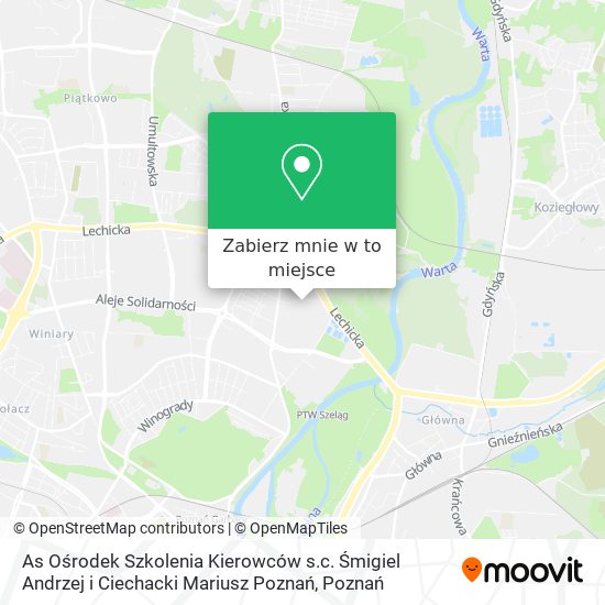 Mapa As Ośrodek Szkolenia Kierowców s.c. Śmigiel Andrzej i Ciechacki Mariusz Poznań