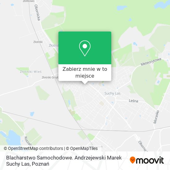 Mapa Blacharstwo Samochodowe. Andrzejewski Marek Suchy Las