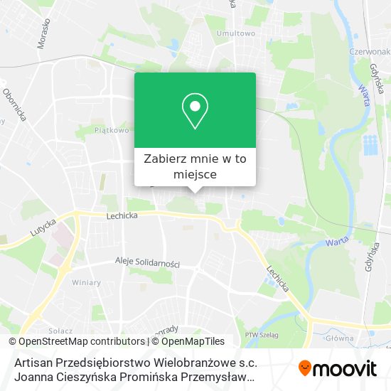 Mapa Artisan Przedsiębiorstwo Wielobranżowe s.c. Joanna Cieszyńska Promińska Przemysław Promiński