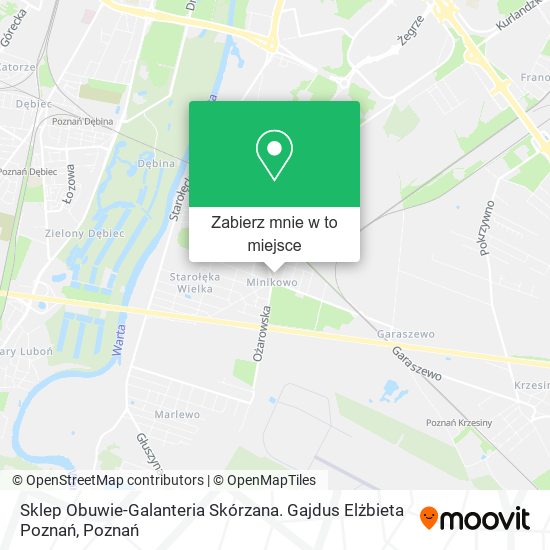 Mapa Sklep Obuwie-Galanteria Skórzana. Gajdus Elżbieta Poznań