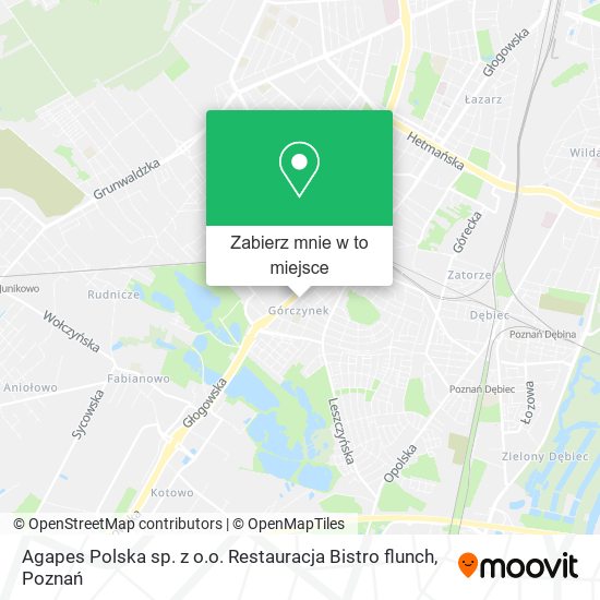 Mapa Agapes Polska sp. z o.o. Restauracja Bistro flunch