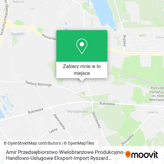 Mapa Amir Przedsiębiorstwo Wielobranżowe Produkcyjno-Handlowo-Usługowe Eksport-Import Ryszard Kropiński