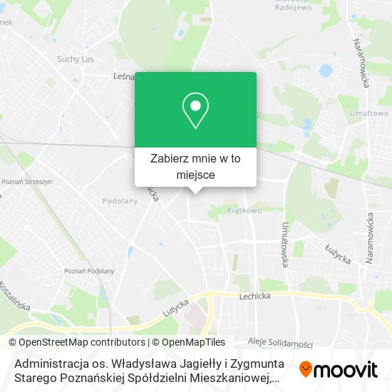 Mapa Administracja os. Władysława Jagiełły i Zygmunta Starego Poznańskiej Spółdzielni Mieszkaniowej