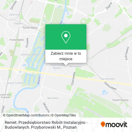 Mapa Remet. Przedsiębiorstwo Robót Instalacyjno - Budowlanych. Przyborowski M.