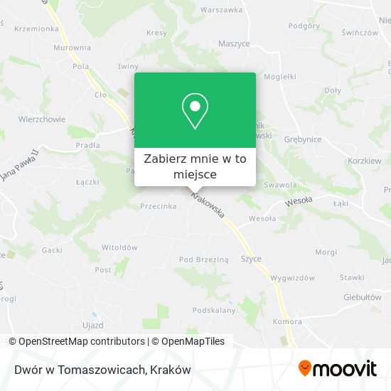 Mapa Dwór w Tomaszowicach