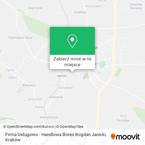 Mapa Firma Usługowo - Handlowa Borex Bogdan Janicki