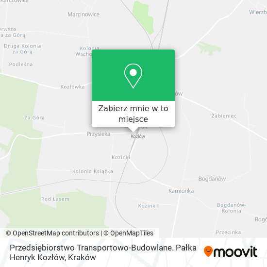 Mapa Przedsiębiorstwo Transportowo-Budowlane. Pałka Henryk Kozłów