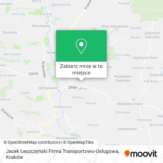 Mapa Jacek Leszczyński Firma Transportowo-Usługowa